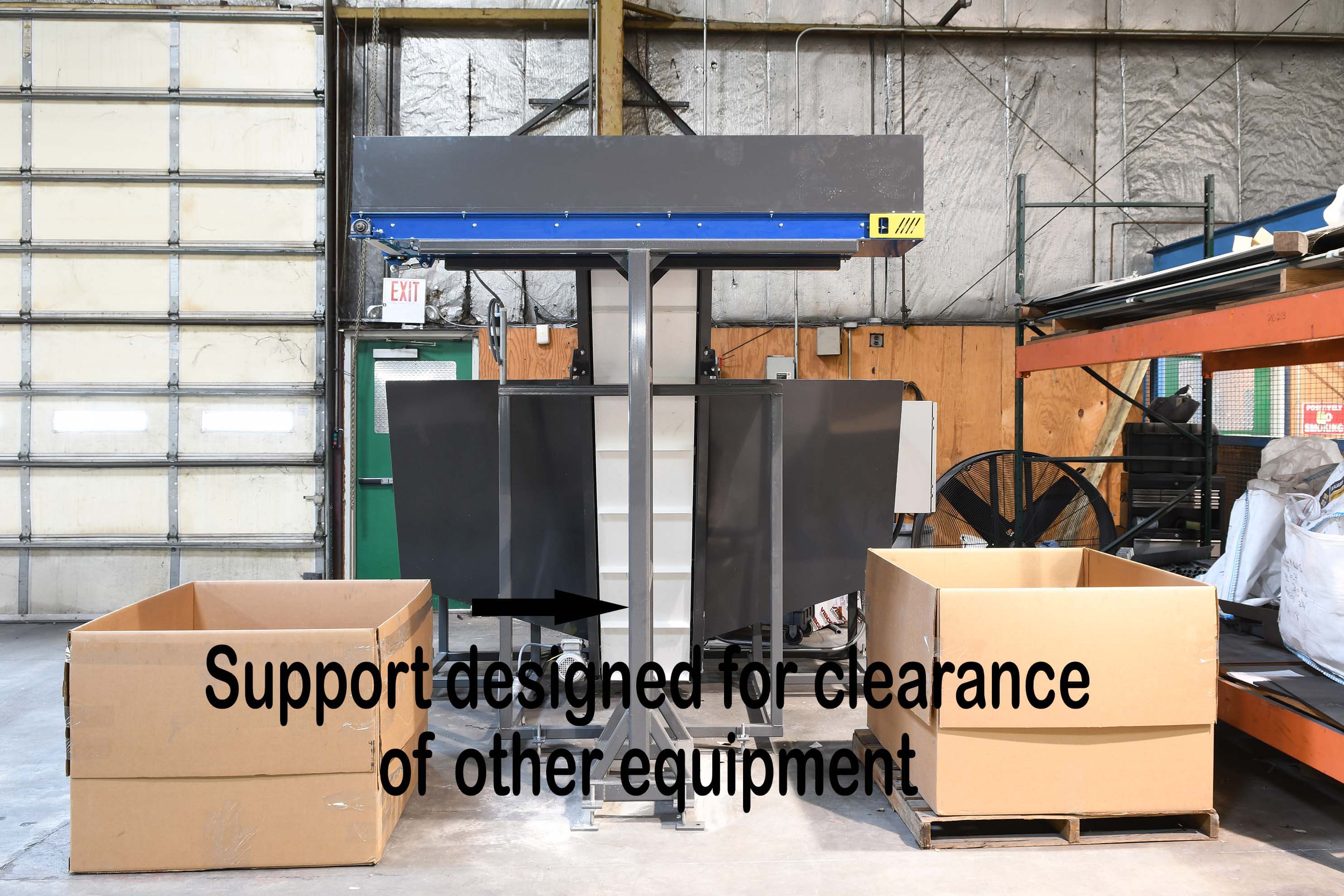 Support designed for clearance of other equipment